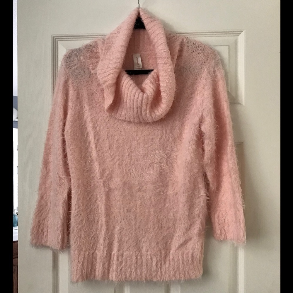 Pink cowl neck sweater